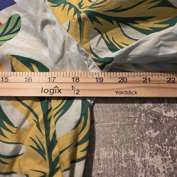 Maude Vivante Colorful Tropical Crop Long Sleeve Shirt Large - Picture 7 of 9